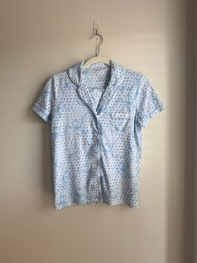 Roller Rabbit x LoveShackFancy Luna Bow Hearts Short Sleeve Polo Pajamas